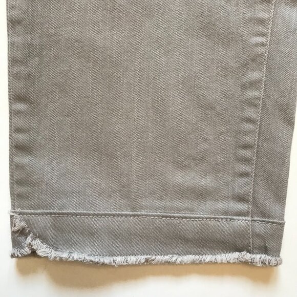 Slim Sation Pull On Crop Cropped Pants Womens 14 Gray High Hem Slimming Stretch - Picture 6 of 9